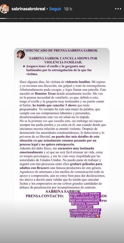 Sabrina Sabrok revela que sufrió de violencia física