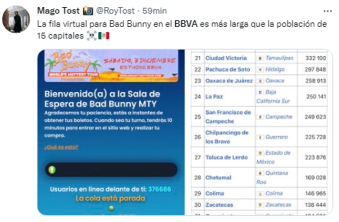 Memes de boletos para Bad Bunny