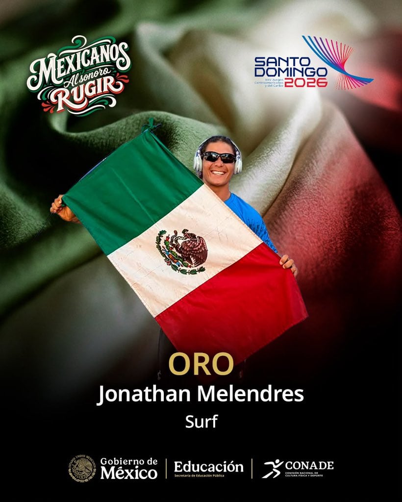 Jonathan Melendres ganó el oro en la prueba de surf de Santo Domingo 2026