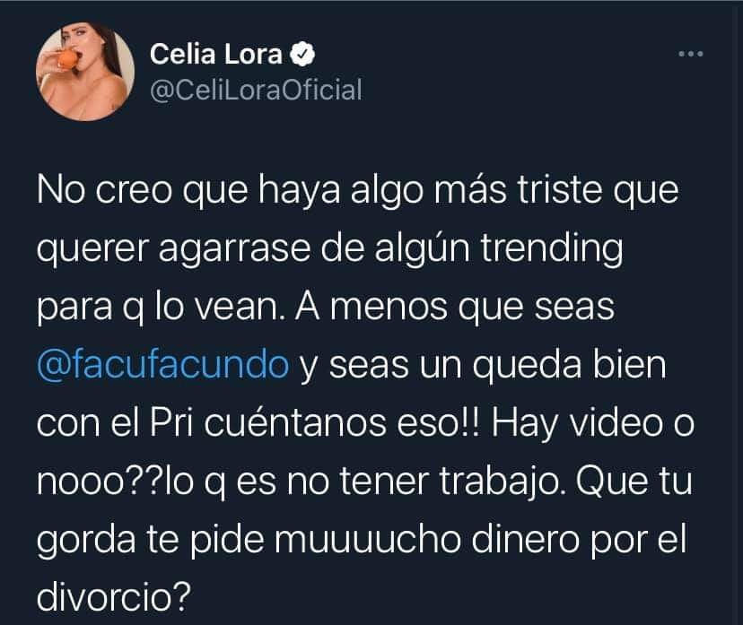 Celia Lora ataca a Facundo