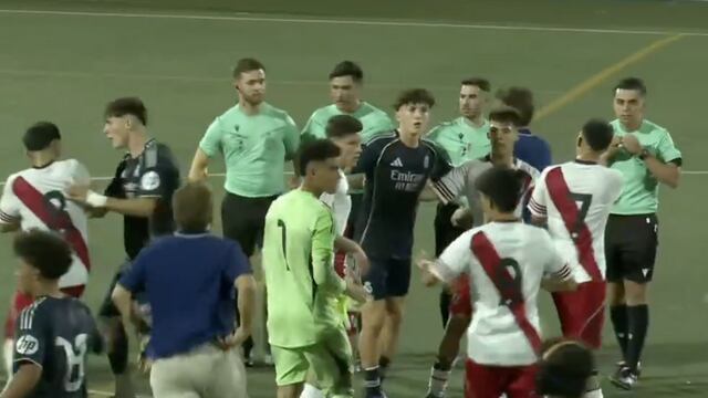 Indignación total en partido de juveniles Real Madrid vs River Plate; argentinos agredieron a árbitro y rivales
