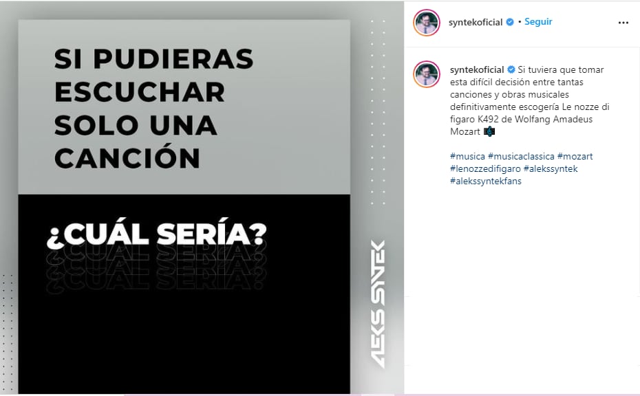 Aleks Syntek, hace dinámica sobre canciones favoritas.