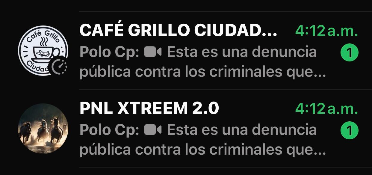 Chats de WhatsApp durante la madrugada