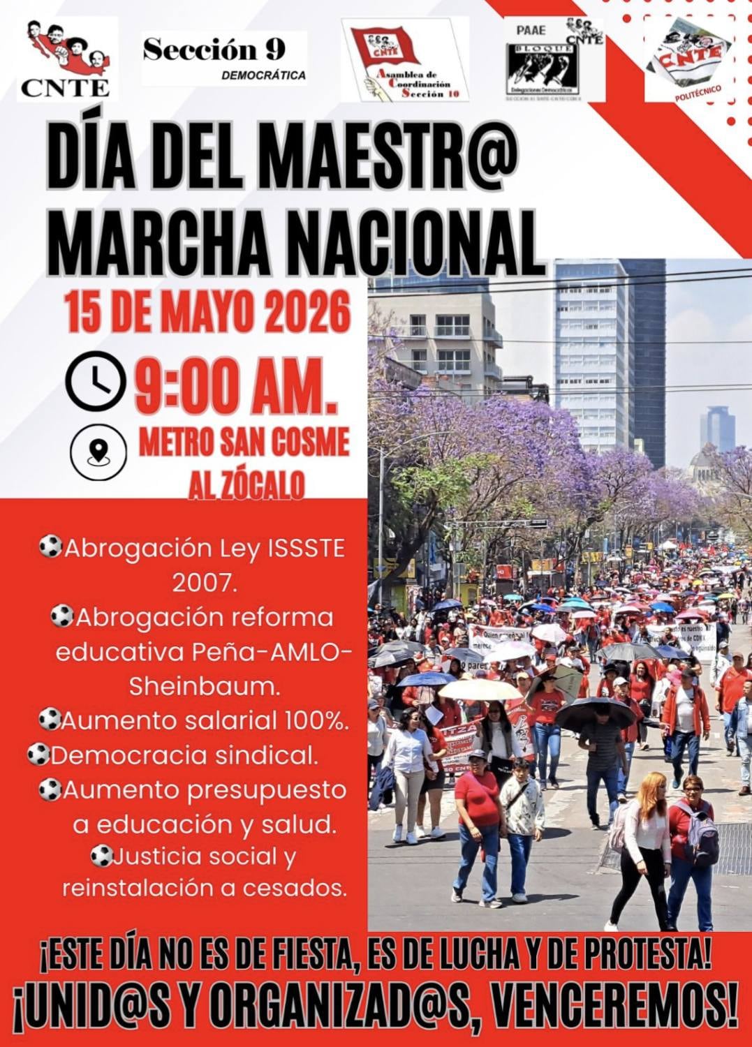 Marcha nacional CNTE 15 de mayo