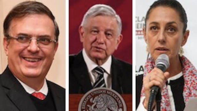 Marcelo Ebrard, López Obrador, Claudia Sheinbaum.