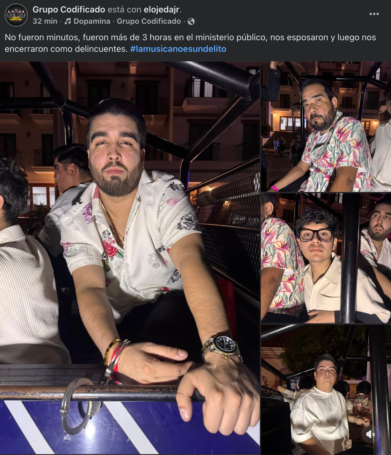 Alejandro Ojeda Jr. acusa que lo trataron como "delincuente" tras ser detenido por cantar narcocorridos