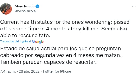 Desmienten muerte de Mino Raiola