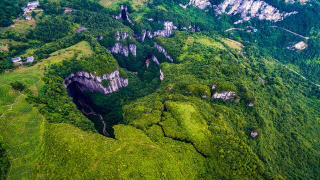A typical karst geological site with taken in WuLong town, Chongqing, China