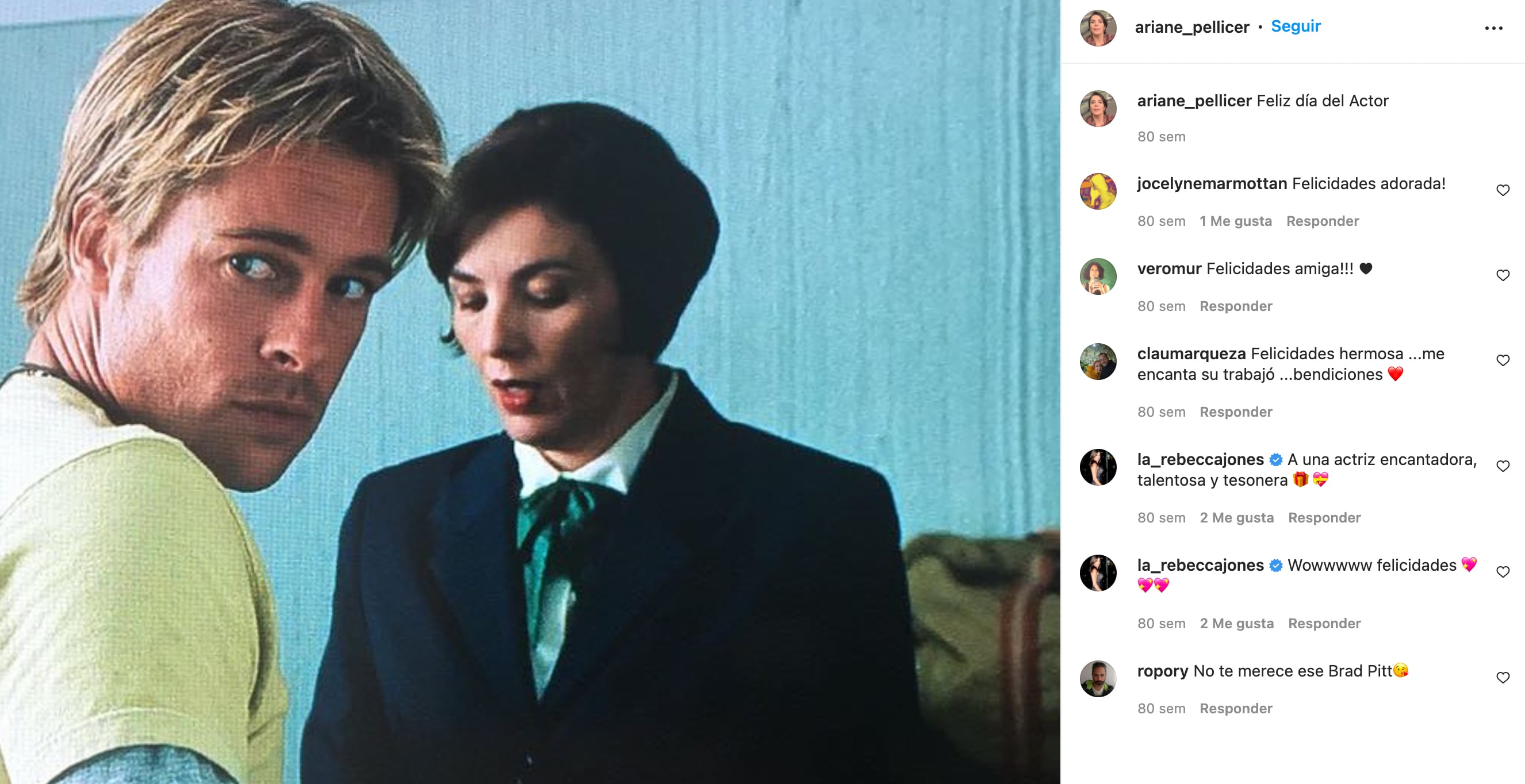 Ariane Pellicer y Brad Pitt