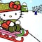 8 dibujos de Hello Kitty con sus amigos en el invierno: Plantillas para imprimir y colorear