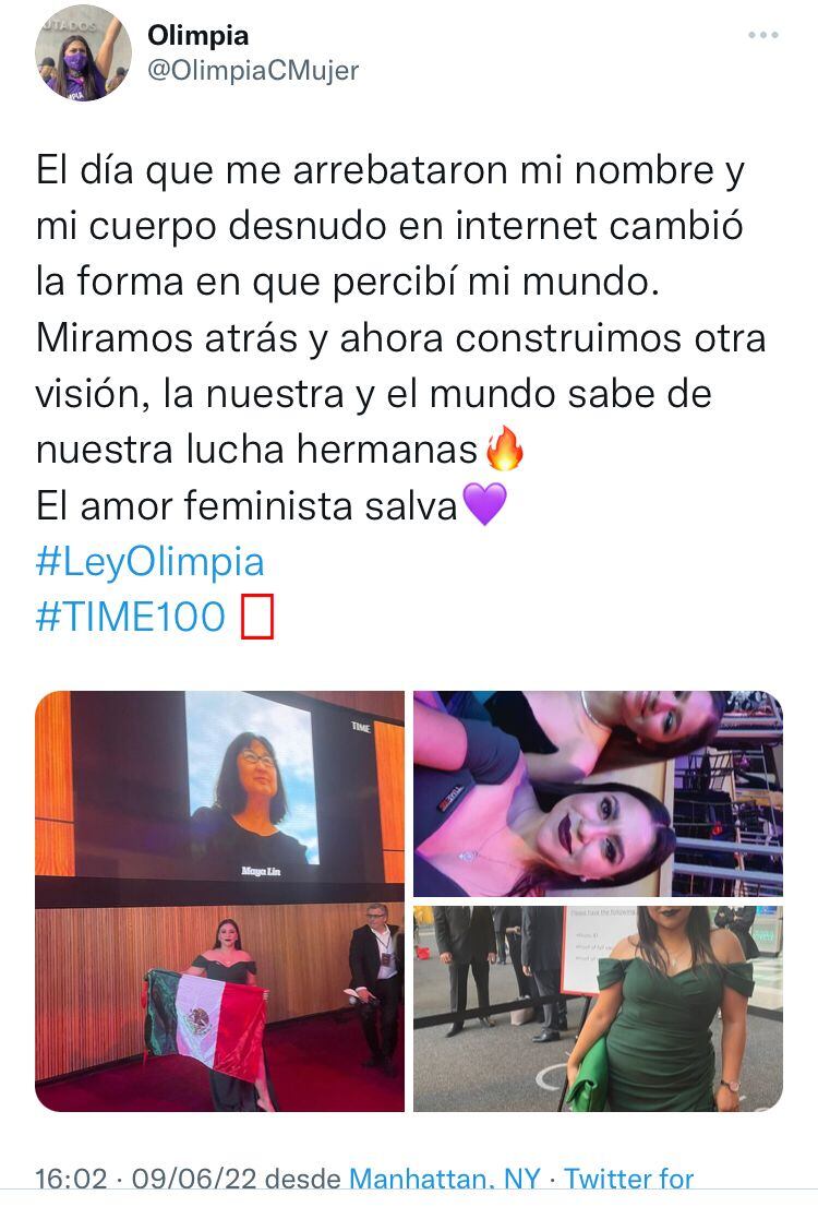 Olimpia Coral Melo en la gala de la revista Time