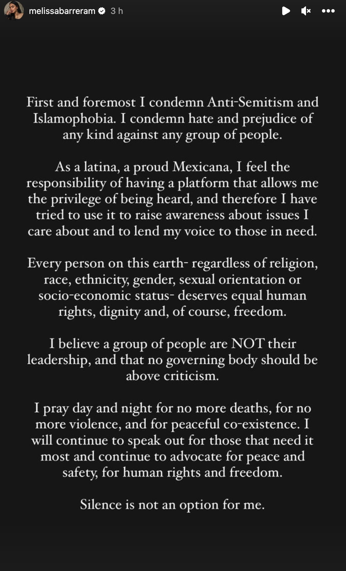 Declaración de Melissa Barrera