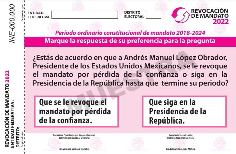 Boleta de Revocación de Mandato