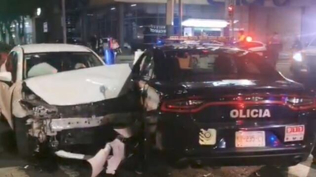 Choque de patrulla y automóvil en Eje Central