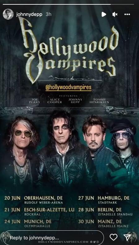 Johnny Depp se va de gira con Hollywood Vampires