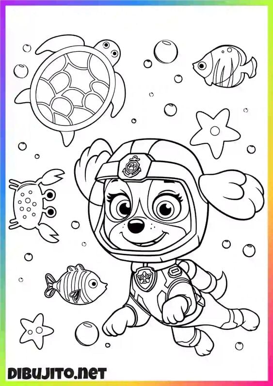 Dibujos de Paw Patrol sirenas para colorear