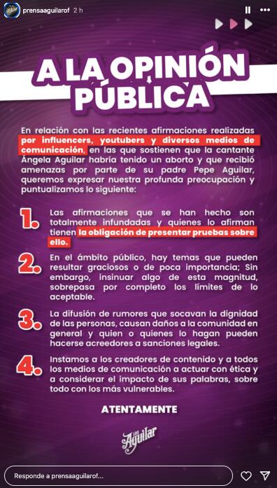 Pepe Aguilar desmiente rumor de embarazo de Ángela Aguilar