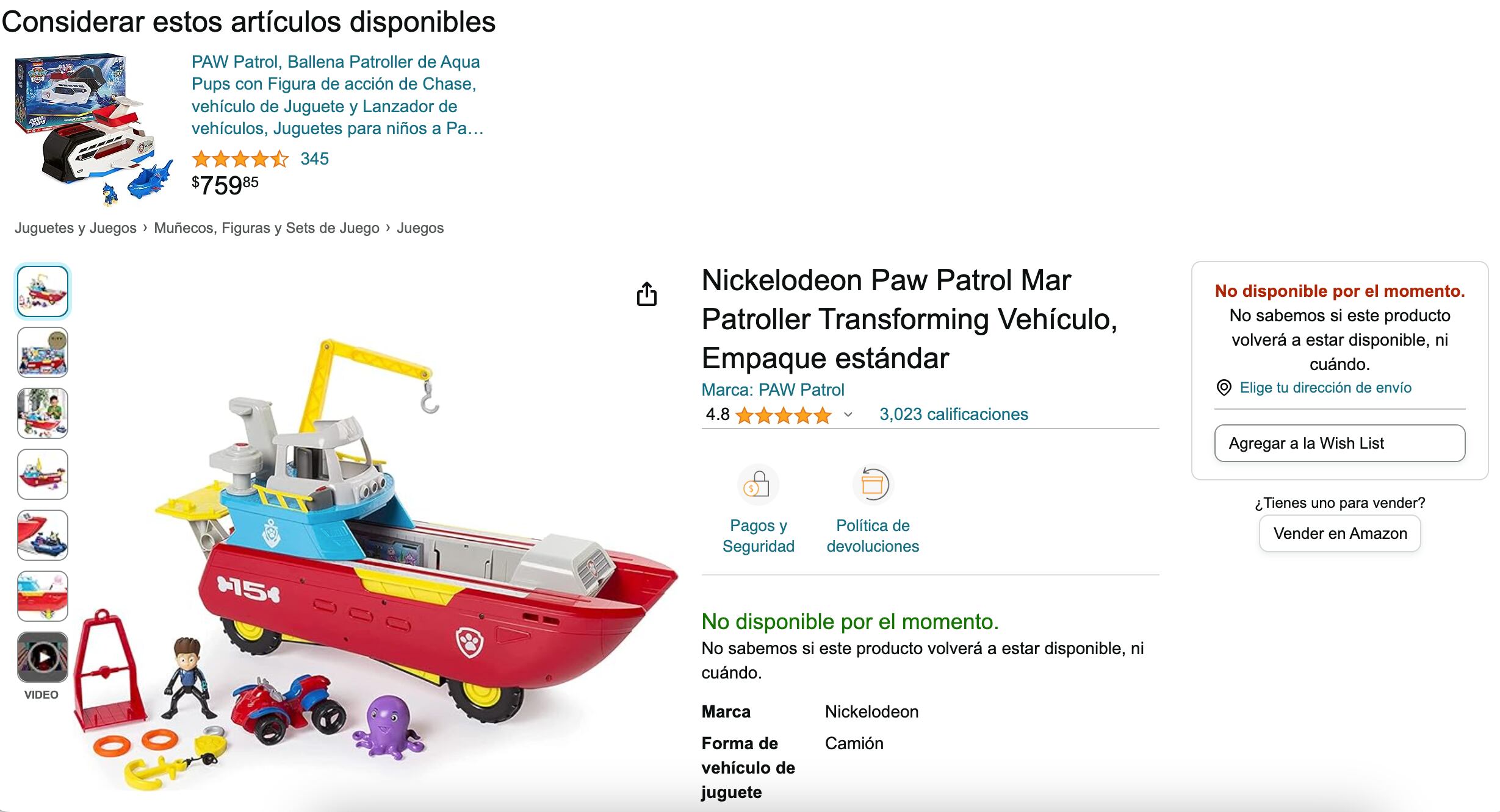 ¿Dónde comprar el barco de Paw Patrol?