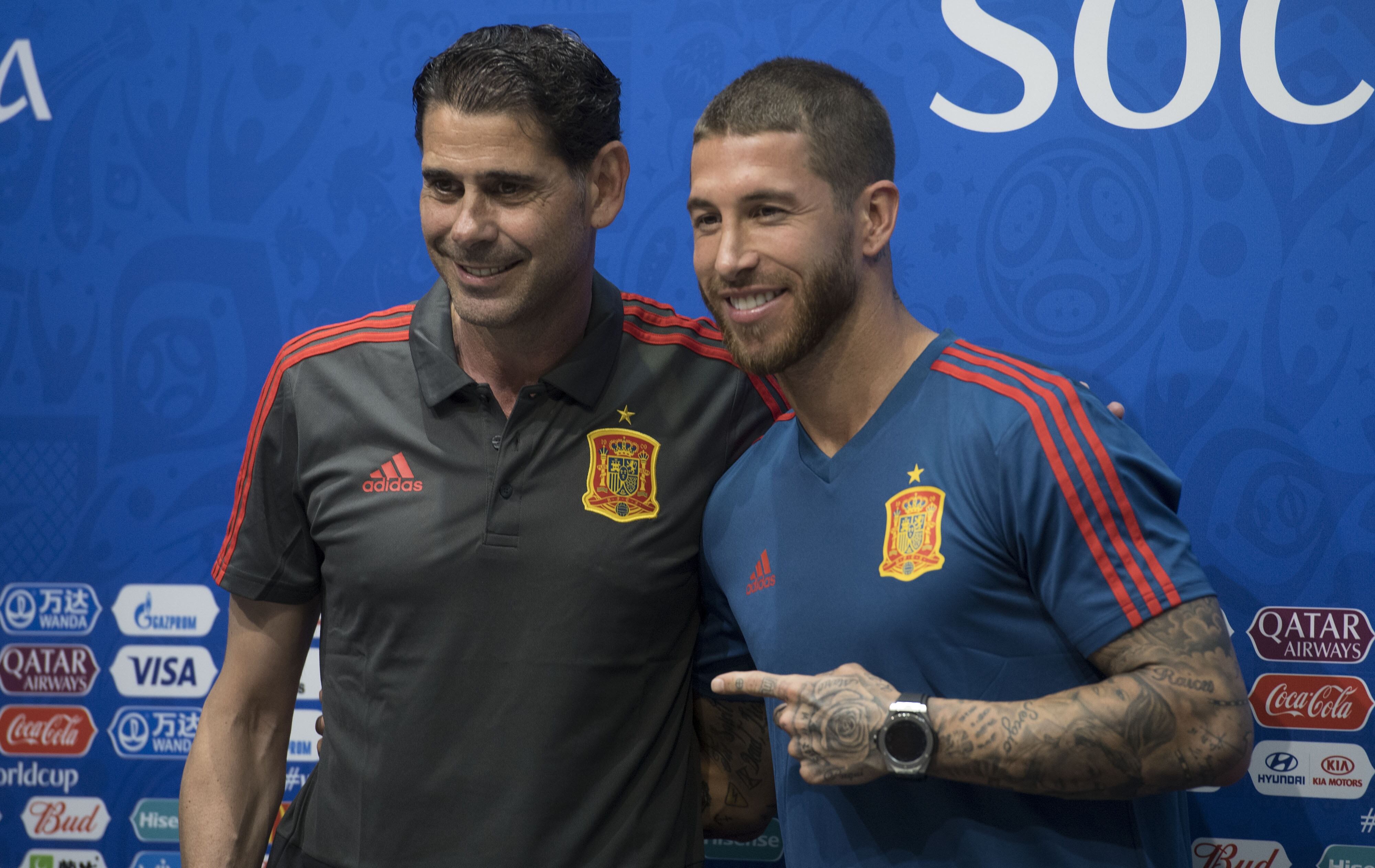 Fernando Hierro con Sergio Ramos