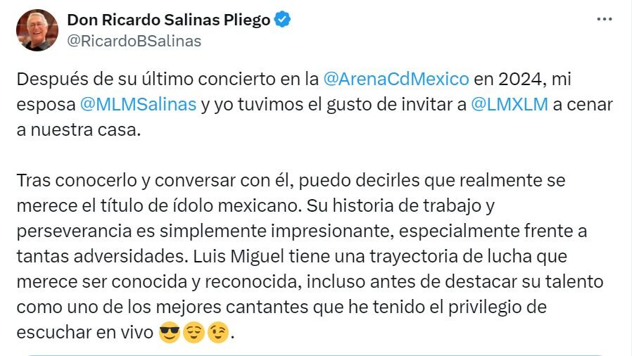 Luis Miguel y Ricardo Salinas Pliego