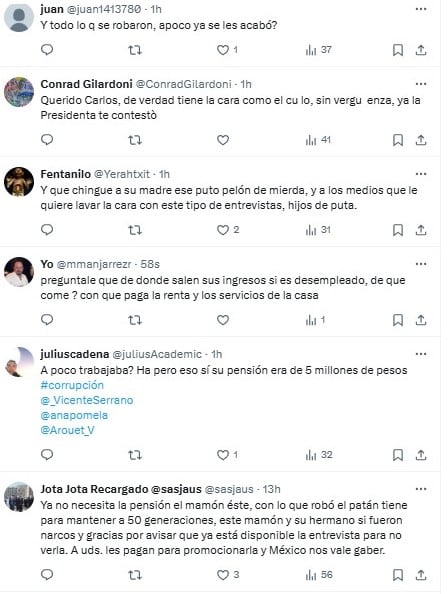 Comentarios contra Carlos Salinas de Gortari