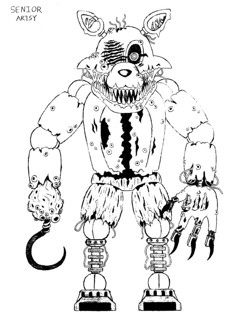 Dibujos de Foxy de Five Nights at Freddy’s para colorear e imprimir