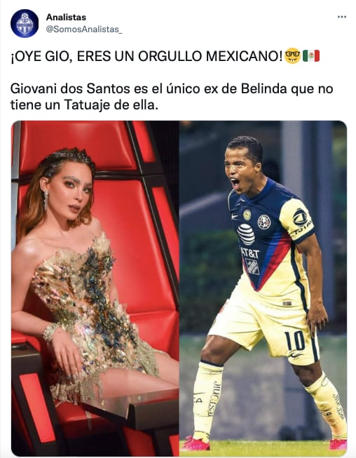 Recuerdan a Giovanni Dos Santos por ser el único novio de Belinda que no se la tatuó