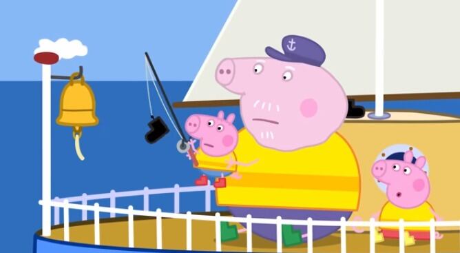 Capítulo Peppa Pig va a pescar con Abuelo Cerdito Día Mundial de la Pesca