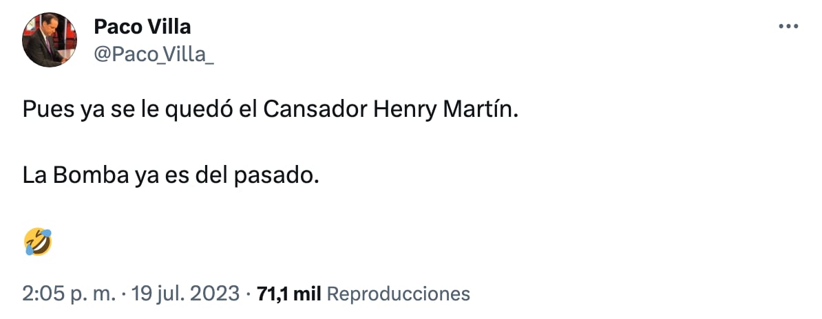 Paco Villa sobre Henry Martín