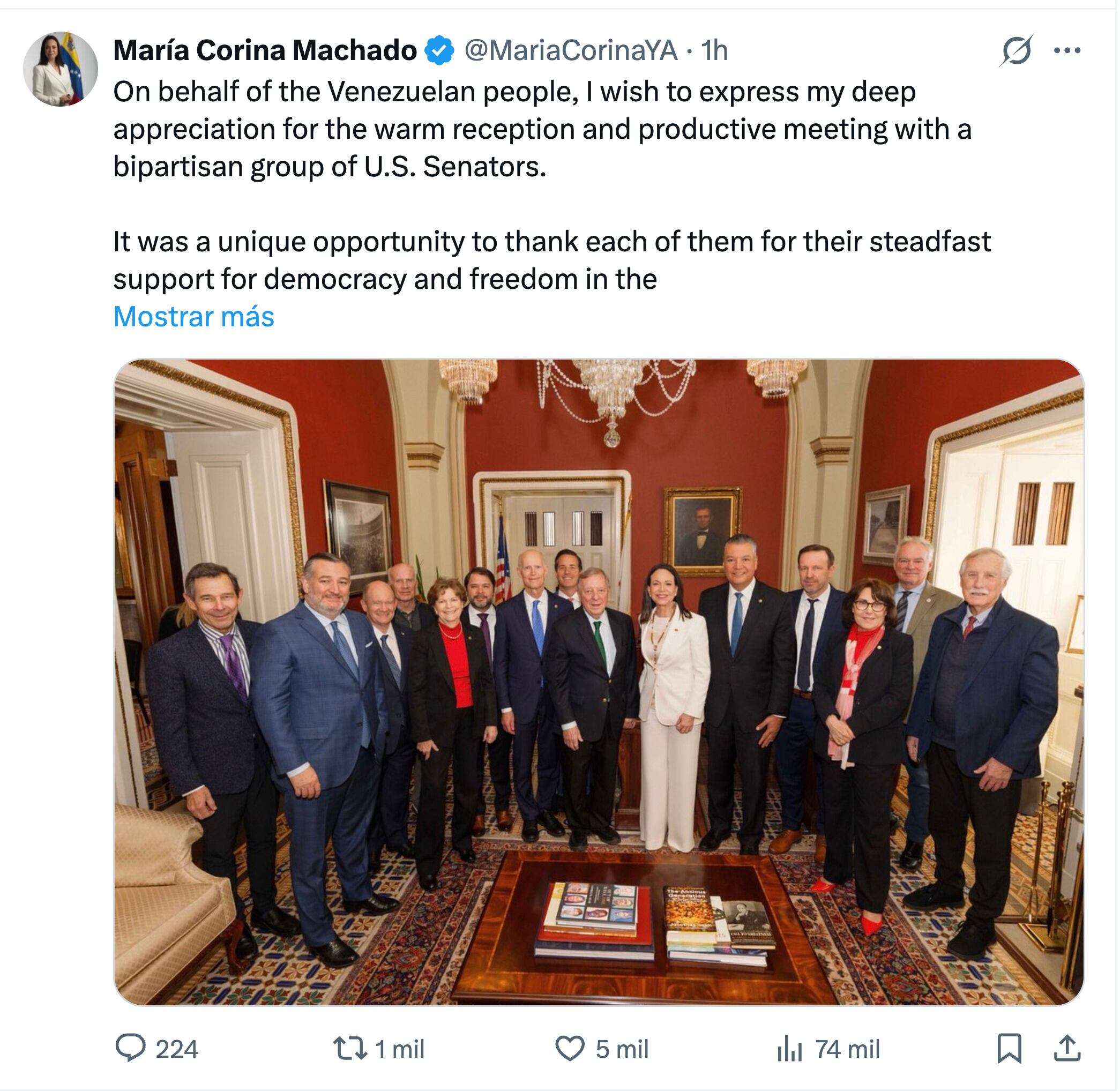 María Corina Machado asegura habrá acercamiento