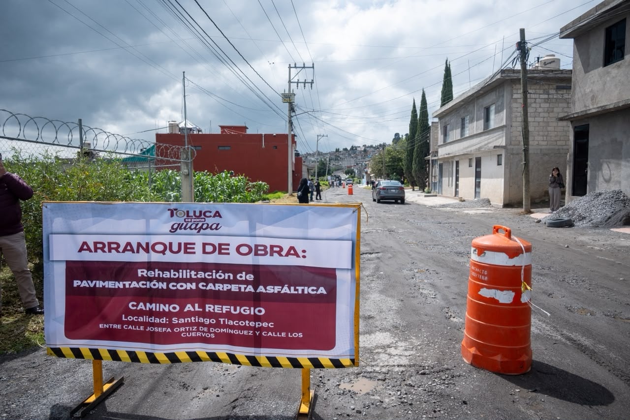 Después de 11 años, inicia la pavimentación del Camino al Refugio en Toluca.