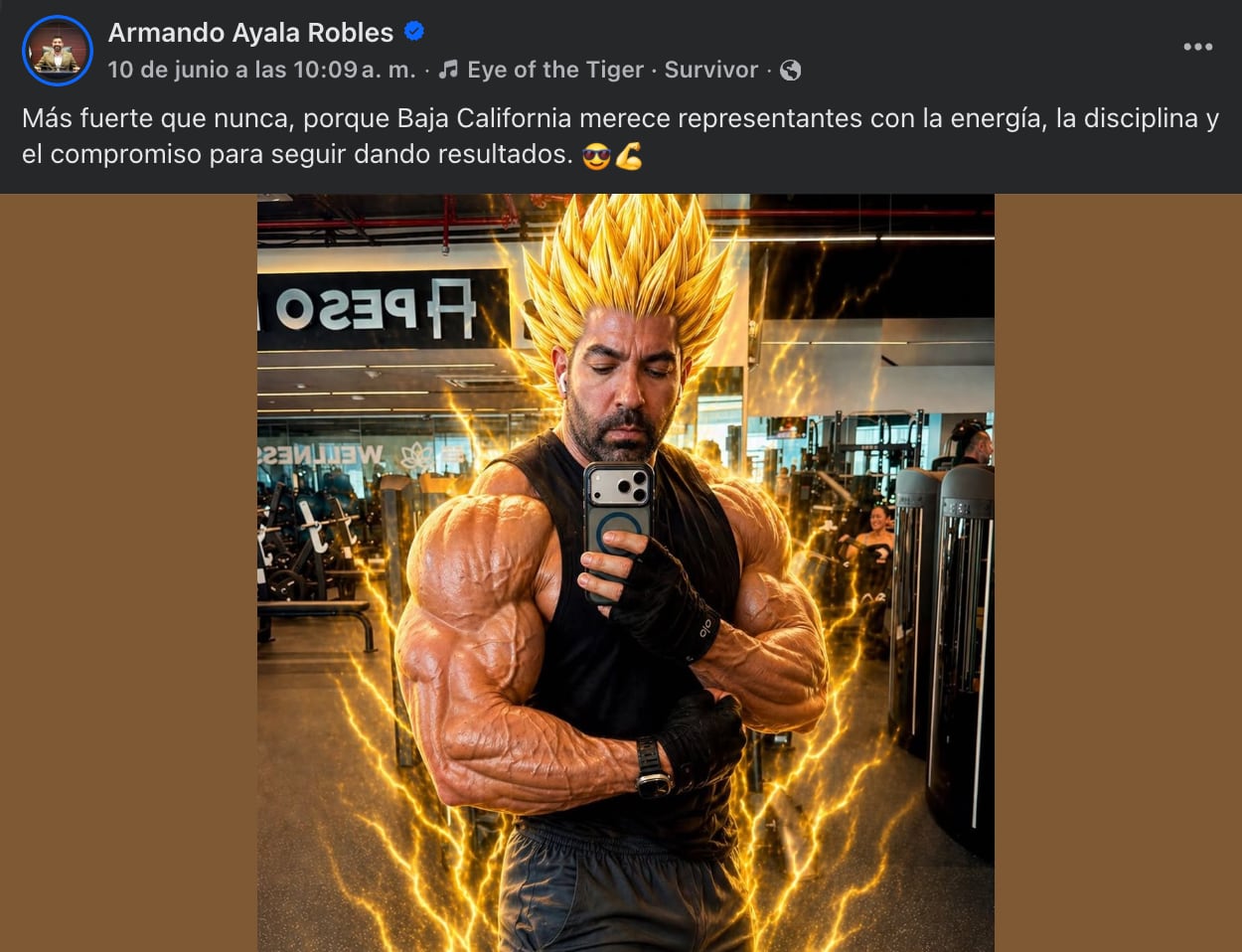 Foto de Armando Ayala en modo 'Super Saiyajin'