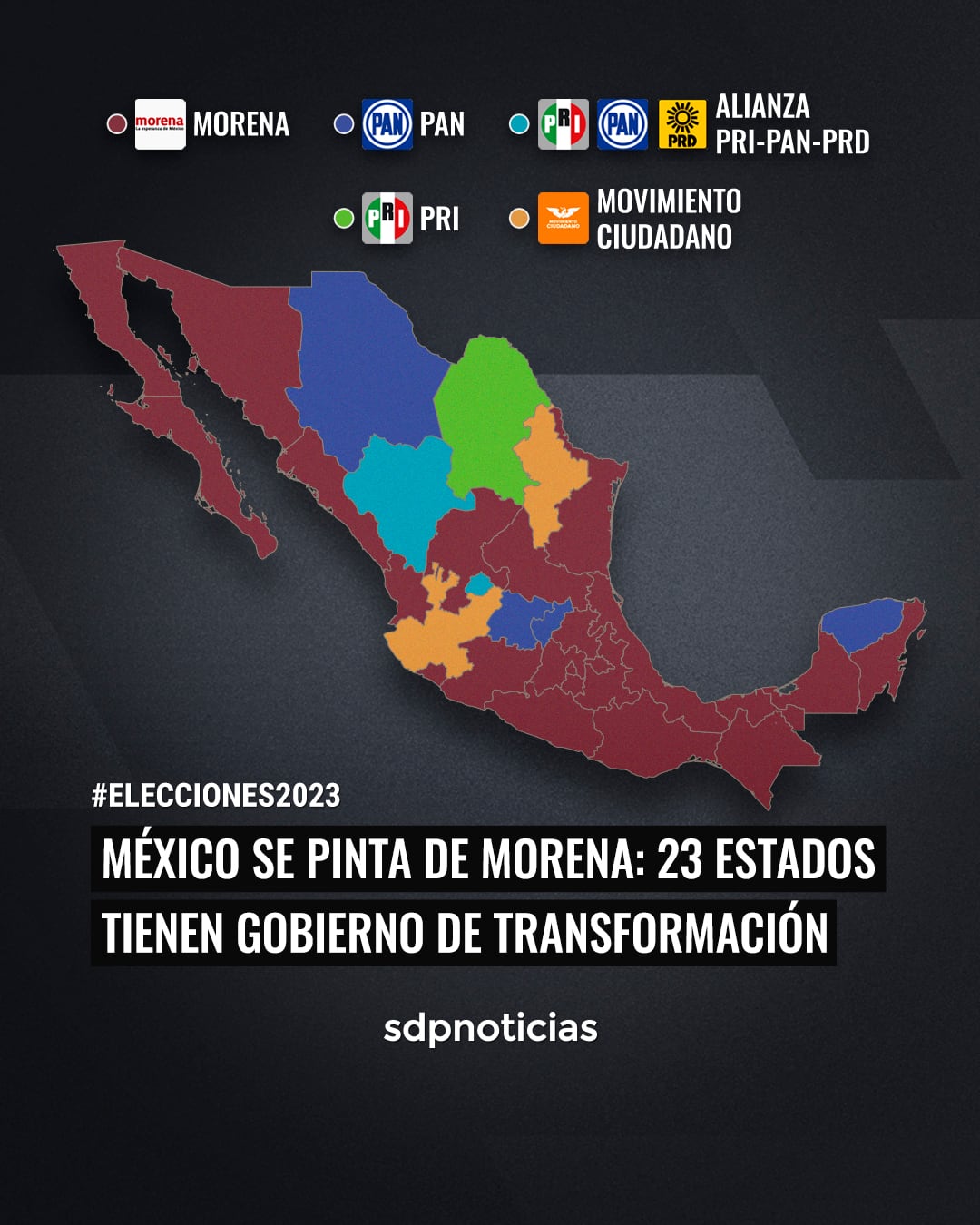 Así quedó el mapa político tras las elecciones 2023 en Estado de México y Coahuila