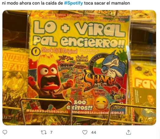 Memes de la caída de Spotify
