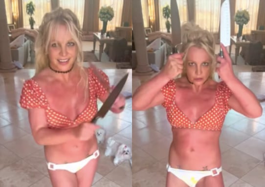 Britney Spears baila con cuchillos entre las manos