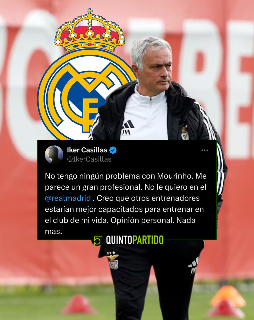Iker Casillas descarta a José Mourinho para dirigir al Real Madrid.