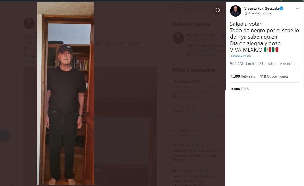 Vicente Fox asegura que Morena se va del poder.