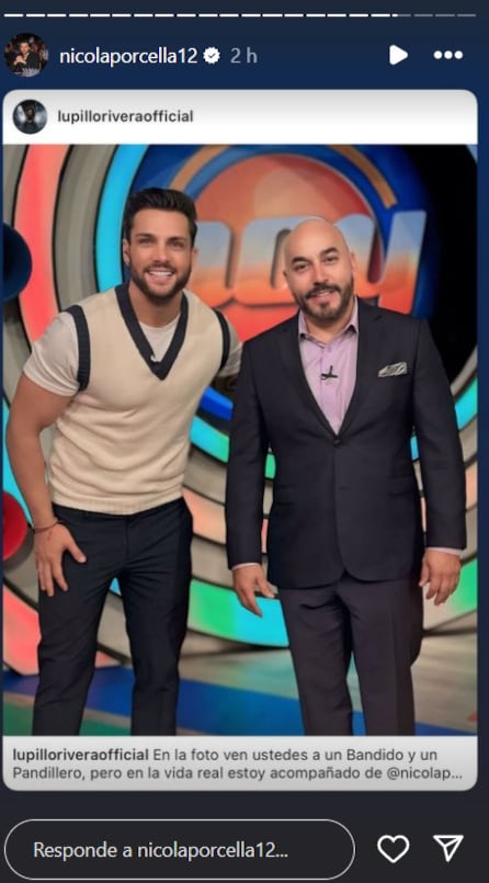 Nicola Porcella comparte la foto que se sacó con Lupillo Rivera en el programa Hoy