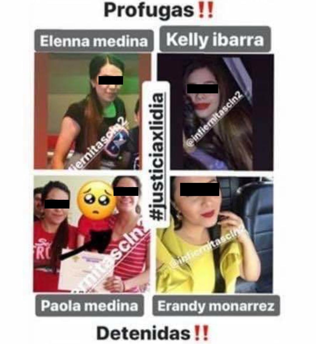 Mujeres investigadas por el feminicidio de Lidia Andree