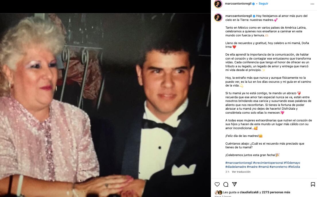 Marco Antonio Regil recuerda a su mamá