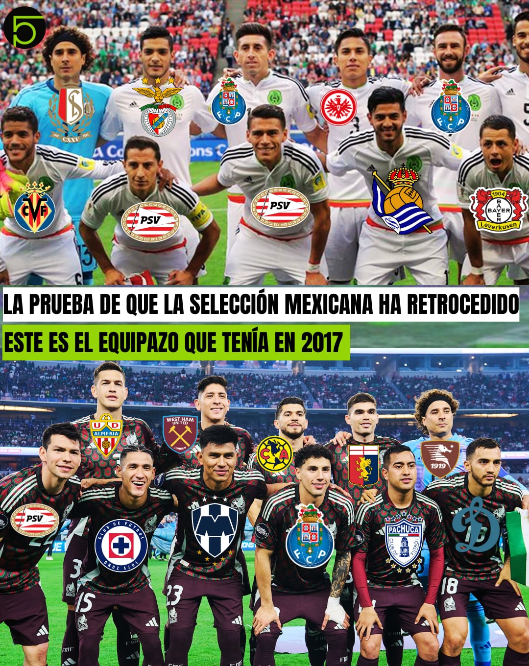 Selección Mexicana 2017 vs Selección Mexicana 2024