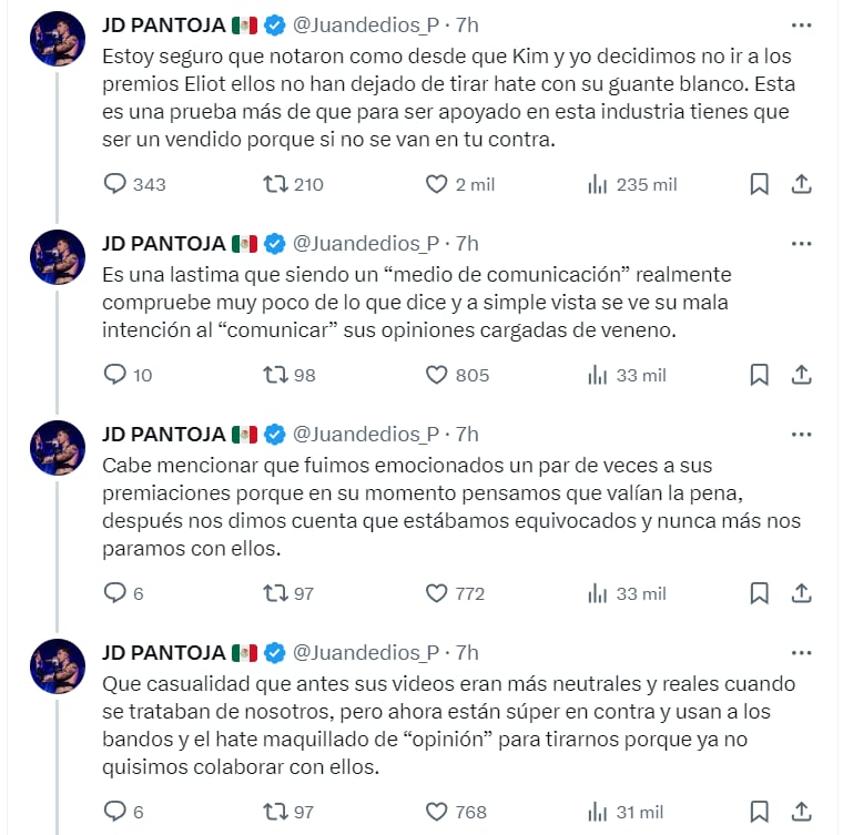 Tuits de Juan de Dios Pantoja