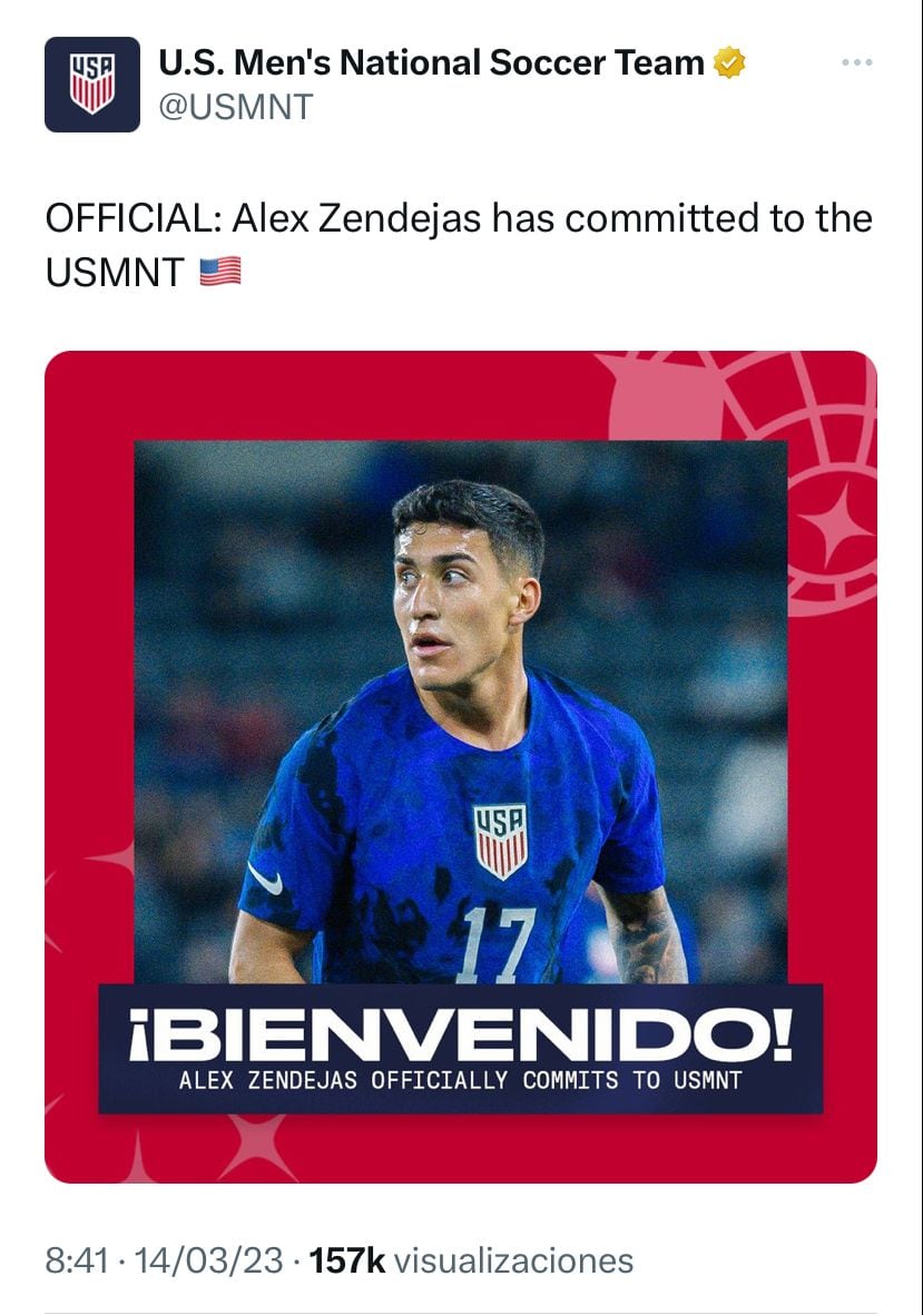 Alejandro Zendejas eligió oficialmente a Estados Unidos.