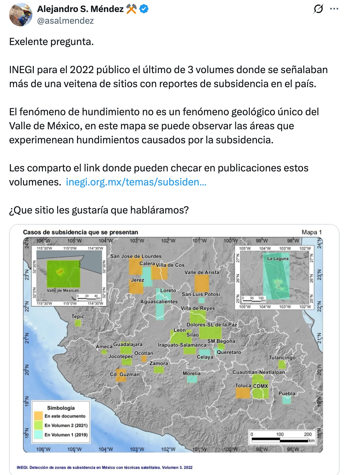 La subsidencia no es exclusiva de la CDMX; hay más lugares en México