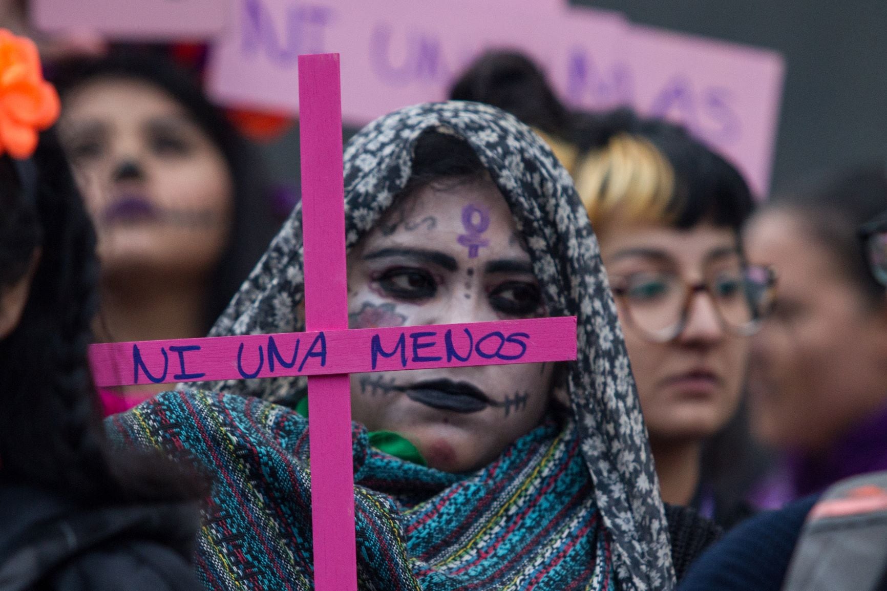 Protestas contra feminicidios en México.