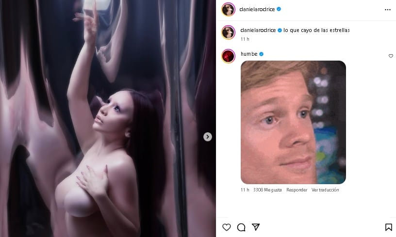 El comentario de Humbe en sensual foto de Daniela Rodrice.