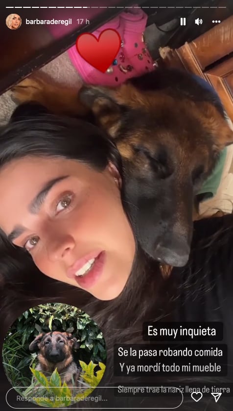 Bárbara de Regil y su perra Kai.