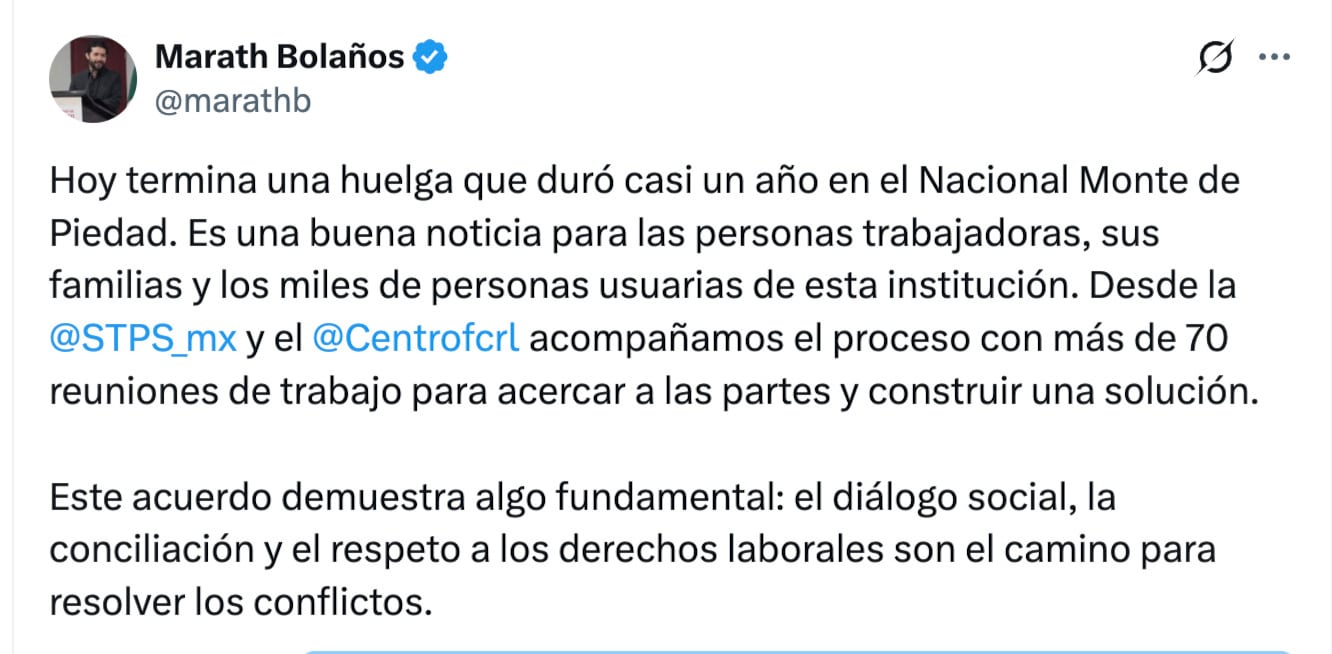 Nacional Monte de Piedad pone fin a la huelga a casi un año