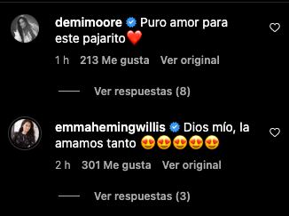 Demi Moore y Emma Heming reaccionan al nacimiento de la hija de Rumer Willis