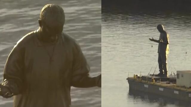 Estatua gigante de famoso rapero